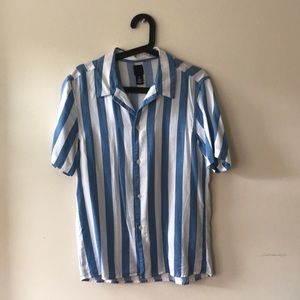 H&M Blue/White Vertical Stripe T-Shirt Men’s Sm